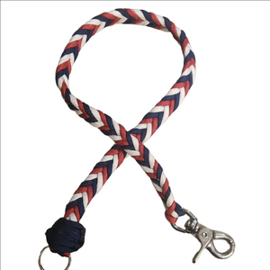 Braided Paracord Red, White, and Blue Wallet Chain